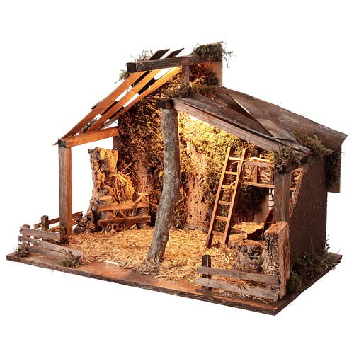 Capanna Natività presepe mulino acqua 45x60x35 cm per statue 14-16 cm 3