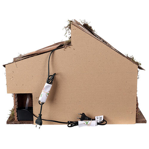 Capanna Natività presepe mulino acqua 45x60x35 cm per statue 14-16 cm 7