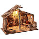 Capanna Natività presepe mulino acqua 45x60x35 cm per statue 14-16 cm s6