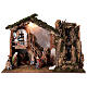 Hütte mit der Weihnachtsgeschichte und Wasserfall für Krippe, 55x75x40 cm s1