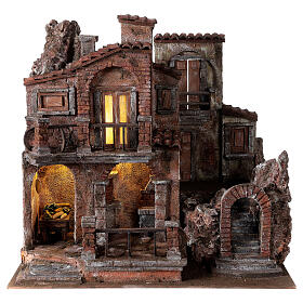 Borgo presepe tradizionale 45x50x35 per statue 10 cm