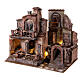 Traditional Nativity scene village with light, dimensions 50x60x40 cm s6