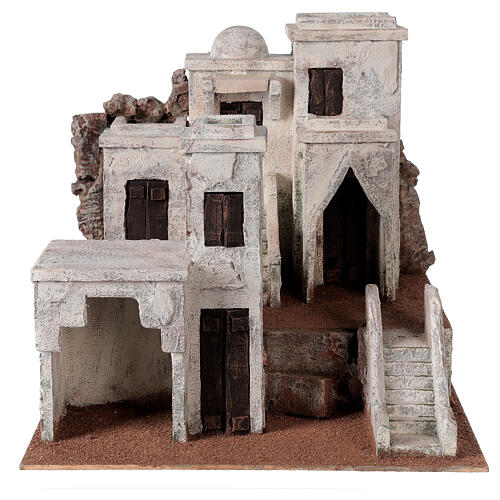 Aldeia palestina em miniatura casas entre rochas ambientação para presépio estilo árabe com figuras altura média 10 cm, 34x36x40 cm 1