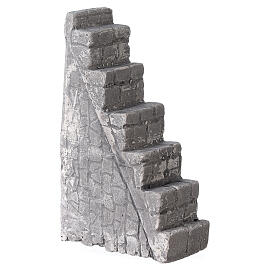 Escada em miniatura de gesso para presépio com figuras altura média 8-14 cm, 9x14x4 cm
