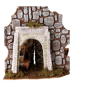 Arch with well nativity 25x25x20 cm statues 8-10 cm