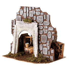 Arch with well nativity 25x25x20 cm statues 8-10 cm