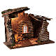 Hut with window with lights for Nativity scene 30x40x20 cm s3