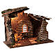 Nativity stable with window and light 30x40x20 cm statues 8-10 cm s3