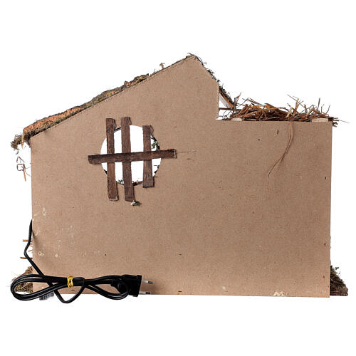 Hut with illuminated ladder 35x50x30 cm for 16 cm Nativity scene 7