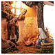 Cabaña con escalera iluminada 35x50x30 cm belén 16 cm s2