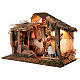 Cabaña con escalera iluminada 35x50x30 cm belén 16 cm s3
