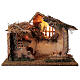 Cabaña con escalera iluminada 35x50x30 cm belén 16 cm s6