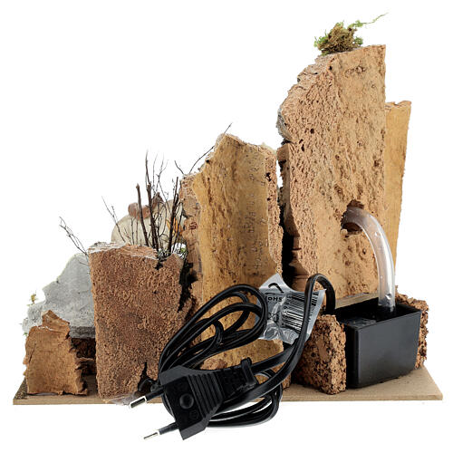 Nativity setting shepherd with horse working fountain 21x24x21 cm figures 10 cm 6