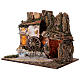 Illuminated hut with water mill 35x45x30 cm for Nativity scenes 10 cm s2