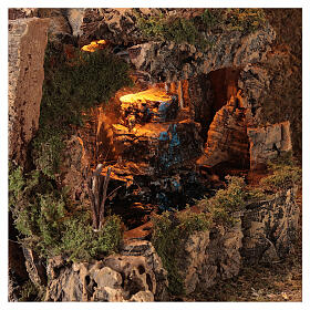 Hütte mit Wasserfall und Pumpe, 40x60x35 cm