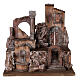 Lighted nativity village with small fountain 45x45x35 for 10 cm statues s1