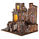 Illuminated village with laundry 40x45x35 for statues 10 cm s3