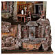 Pueblo belén iluminado mesa sillas fuente 50x45x35 estatuas 10 cm s2