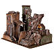 Illuminated village with stable and staircase 50x60x45 for statues 12 cm s3