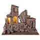 Borgo presepe illuminato con fontanella 50x60x45 per statue 12 cm s1