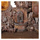 Nativity scene village illuminated with fountain 50x60x45 cm for 12 cm figures s2