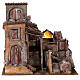 Illuminated village for nativity set with stable 45x50x40 cm for 10 cm figures s1