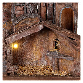 Illuminated village with stable 45x45x35 for statues 10 cm