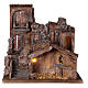 Nativity village with stable lighted 45x45x35 cm for 10 cm figures s1
