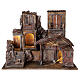 Nativity village with stable lighted 45x45x35 cm for 10 cm figures s6
