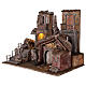 Nativity village with stable lighted 45x45x35 cm for 10 cm figures s9
