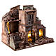 Illuminated village with stable 50x55x45 for statues 12 cm s6