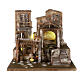 Village for nativity lighted with stable and shop 50x60x40 cm for 12 cm figures s1