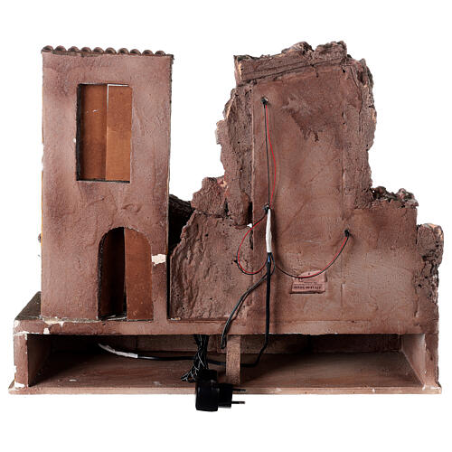 Beleuchtetes Krippendorf mit Geräteschuppen 50x60x45 für Statuen, 12 cm 4