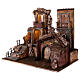 Pueblo belén iluminado con cabaña herramientas 50x60x45 para estatuas 12 cm s2
