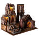 Pueblo belén iluminado con cabaña herramientas 50x60x45 para estatuas 12 cm s3