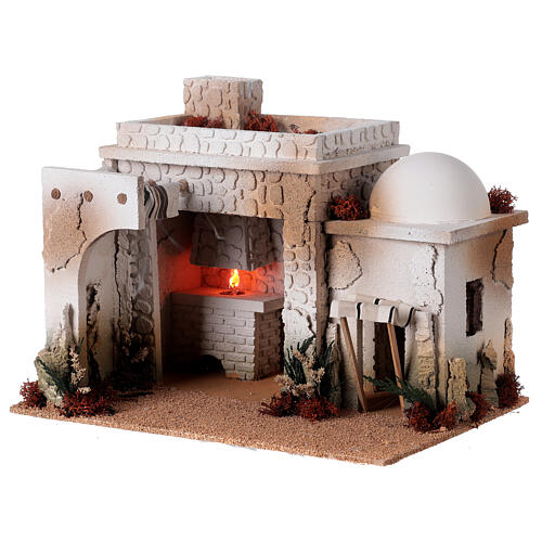 Taverne arabe four flamme fumée pour crèche 12-14 cm 25x35x25 cm 3