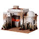 Arabian house with oven flame effect light for nativity 12-14 cm 25x35x25 cm s3