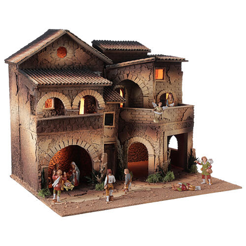 Dorfkrippe beleuchtet mit Terrasse, 40x50x40 cm 3