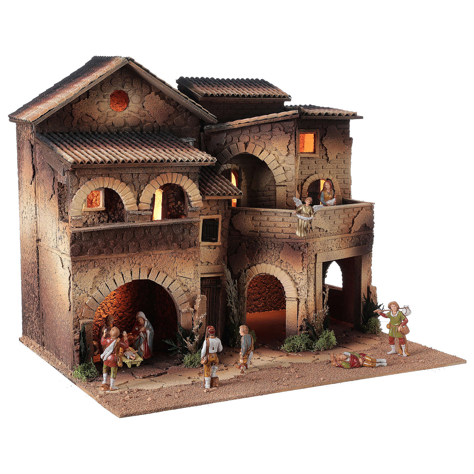 Village for nativity scene lighted terrace 40x50x30 cm online sales