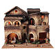 Village for nativity scene lighted terrace 40x50x30 cm figures 8 cm Moranduzzo s1