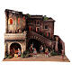 Cenário para presépio Moranduzzo com figuras altura média 8 cm casas com terraço e escada, 39x50x40 cm s1