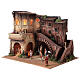 Cenário para presépio Moranduzzo com figuras altura média 8 cm casas com terraço e escada, 39x50x40 cm s2