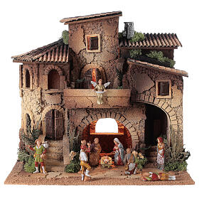 Nativity Scene village, double stairs, 40x40x30 cm, for Moranduzzo's characters of 8 cm