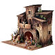 Crèche village complet double escalier 40x40x30 cm santons 8 cm Moranduzzo s3