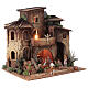 Crèche village complet double escalier 40x40x30 cm santons 8 cm Moranduzzo s5