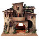 Crèche village complet double escalier 40x40x30 cm santons 8 cm Moranduzzo s7