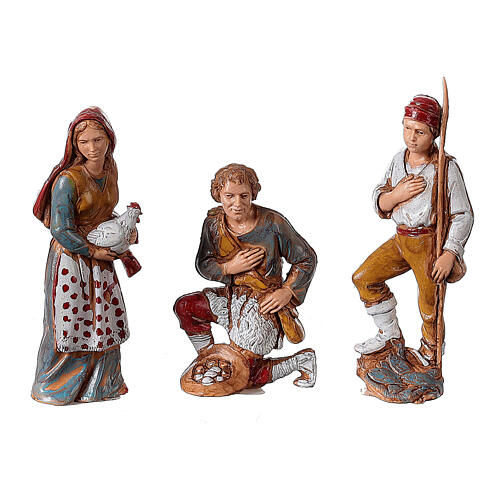 Complete nativity village double stairs 40x40x30 Moranduzzo statues 8 cm 4