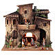Complete nativity village double stairs 40x40x30 Moranduzzo statues 8 cm s1