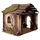 Rustic Nativity stable for characters of 20 cm, wooden roof, 45x50x35 cm s3