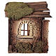 Rustic Nativity stable for characters of 20 cm, wooden roof, 45x50x35 cm s4